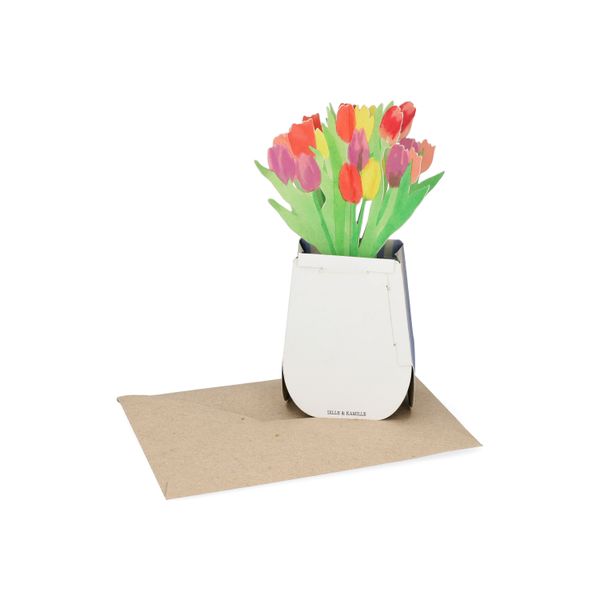 Kaart 3D met envelop, tulpen