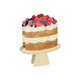 Kaart 3D met envelop, taart met fruit