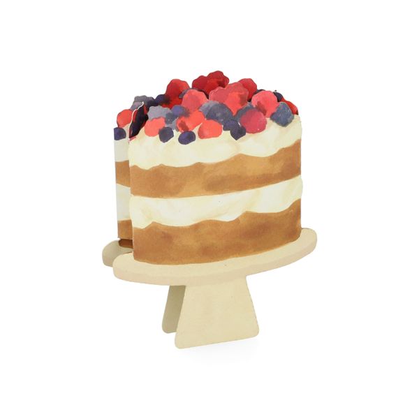 Carte 3D avec enveloppe, tarte et fruits