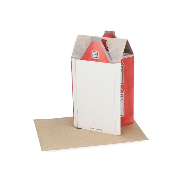 Kaart 3D met envelop, gevelhuisje