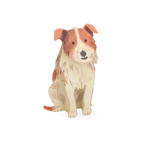 Carte 3D avec enveloppe, chien