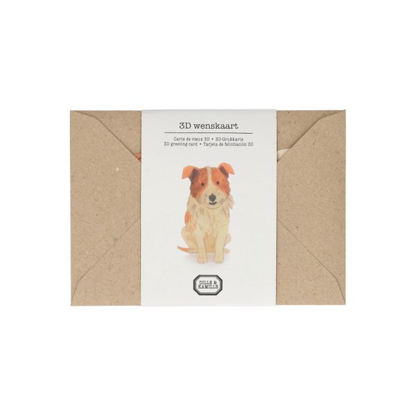 Kaart 3D met envelop, hond
