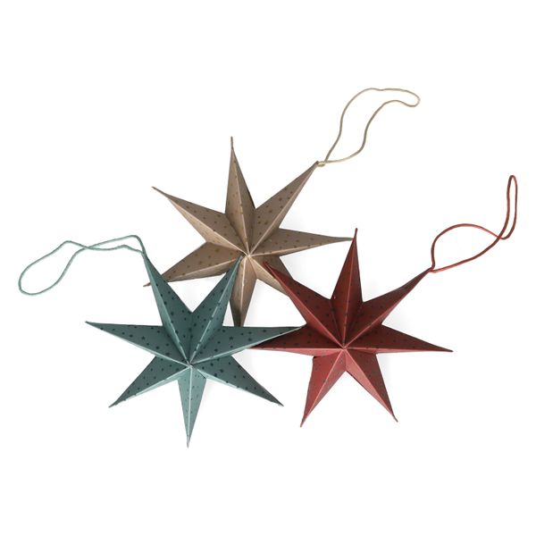 Mini-Weihnachtssterne, Papier, 3er-Set, Ø 12 cm