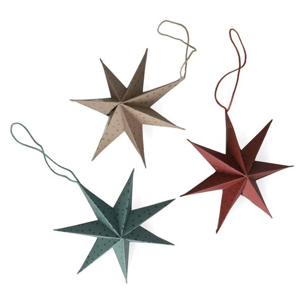 Mini-Weihnachtssterne, Papier, 3er-Set, Ø 12 cm