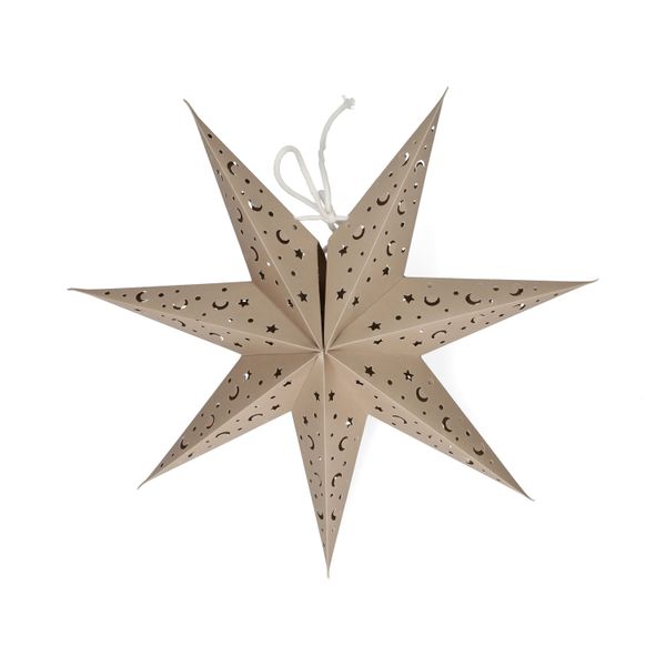 3D kerstster middel, papier, zandkleur, Ø35 cm