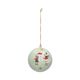Kerstbal, katoenmaché, gans en muis, lichtgroen, Ø7 cm