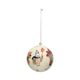 Kerstbal, katoenmaché, bosdieren, wit, Ø7 cm