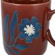 Teebecher, Steingut, rotbraun, Cosmosblume, 380 ml