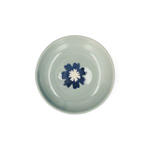 Schaaltje, steengoed, blauw, cosmosbloem, Ø8 cm