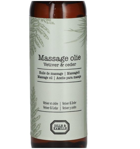 Massageolie, vetiver & ceder, 100 ml