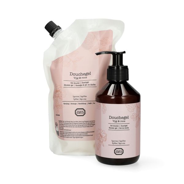 Douchegel navulling, vijg & roos, 500 ml