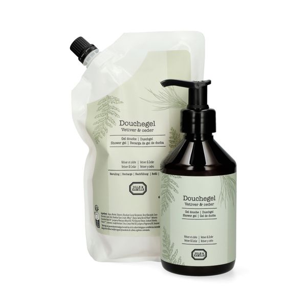 Douchegel navulling, vetiver & ceder, 500 ml