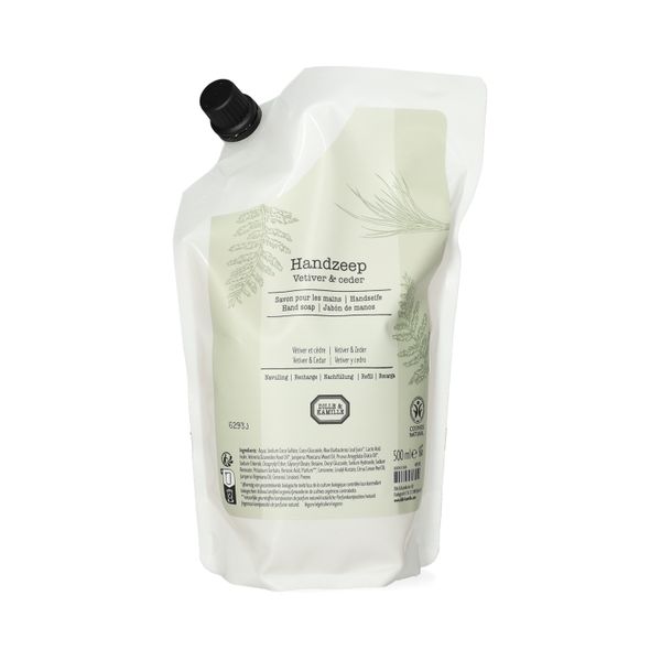 Handzeep navulling, vetiver & ceder, 500 ml
