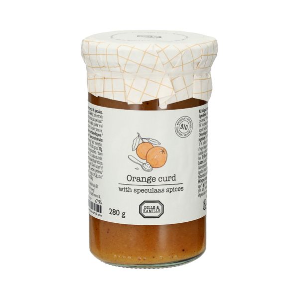 Sinaasappel en speculaas curd, biologisch, 280 gram
