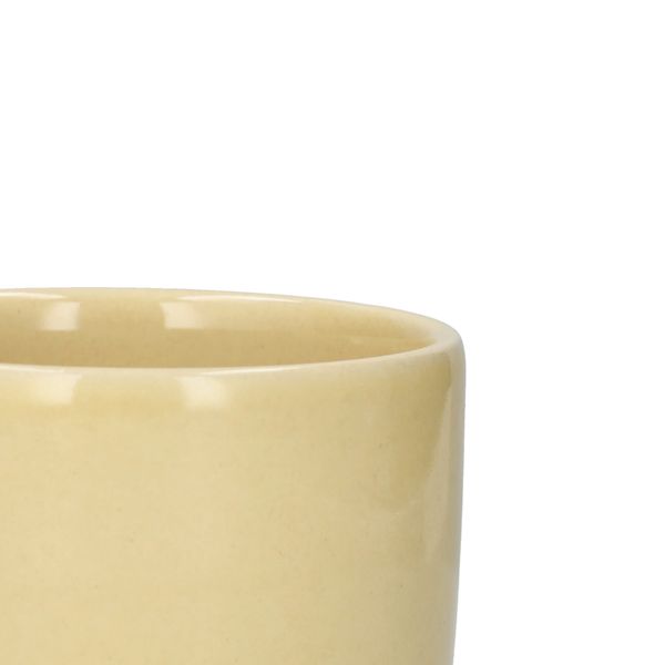 Beker, reactieve glazuur, steengoed, korengeel, Ø8 x 9,5 cm