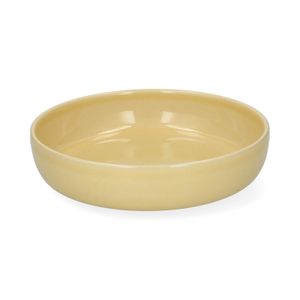 Assiette creuse, émail réactif, grès, jaune blé, Ø20 x 4,5 cm