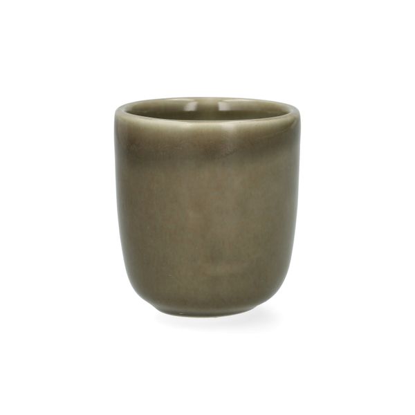 Beker, reactieve glazuur, steengoed, olijfgroen, Ø6 x 6,5 cm