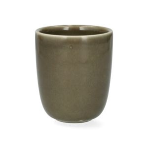 Tasse, émail réactif, grès, vert olive, Ø8 x 9,5 cm