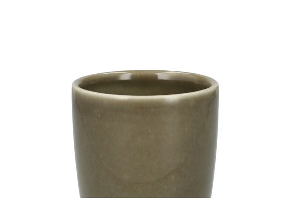 Beker, reactieve glazuur, steengoed, olijfgroen, Ø8 x 9,5 cm