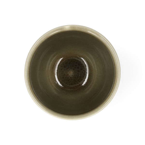Beker, reactieve glazuur, steengoed, olijfgroen, Ø8 x 9,5 cm