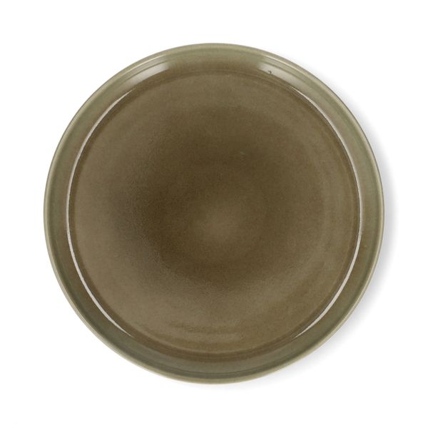 Ontbijtbord, reactieve glazuur, steengoed, olijfgroen, Ø22 cm