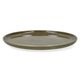 Assiette, émail réactif, grès, vert olive, Ø27 cm