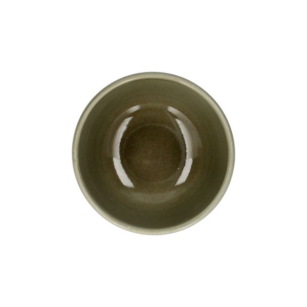 Schaal, reactieve glazuur, steengoed, olijfgroen,  Ø9 x 4 cm