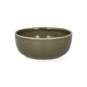 Bol, émail réactif, grès, vert olive, Ø13 x 5 cm