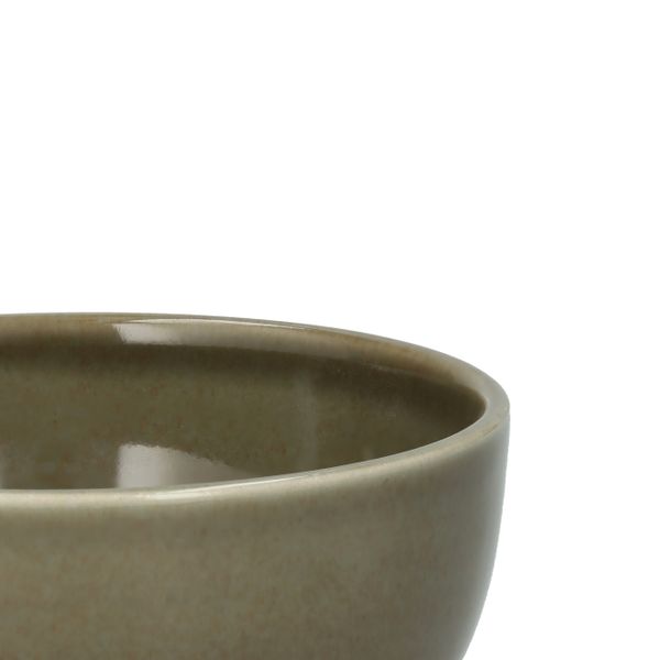 Schaal, reactieve glazuur, steengoed, olijfgroen, Ø13 x 5 cm