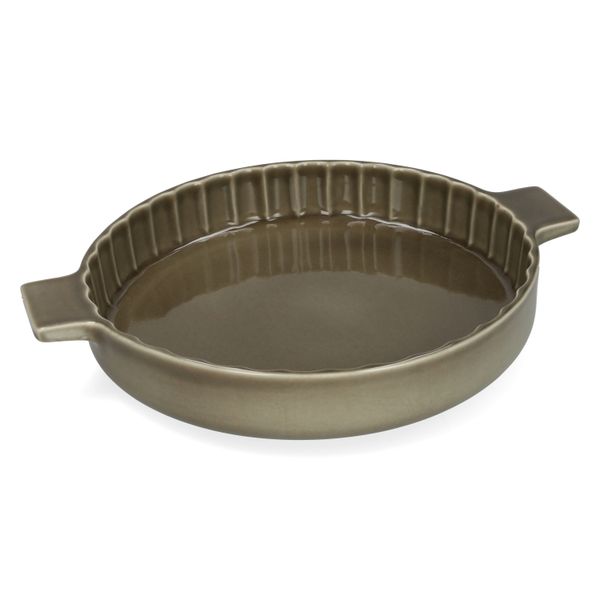 Plat à quiche/tarte, émail réactif, grès, vert olive, Ø25 cm Plat à quiche/tarte, émail réactif, grès, vert olive, Ø25 cm
