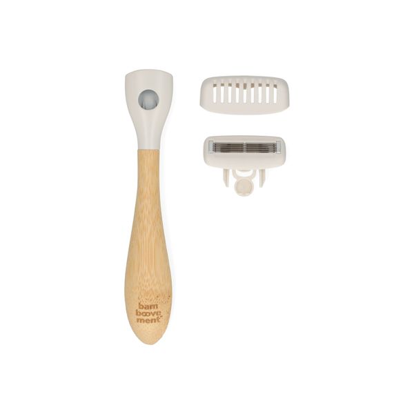 Scheermes, bamboe handvat, incl. 6 mesjes