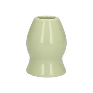 Matcha-Besenhalter, Steingut, reaktive Glasur, grün