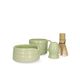 Matcha-Besenhalter, Steingut, reaktive Glasur, grün