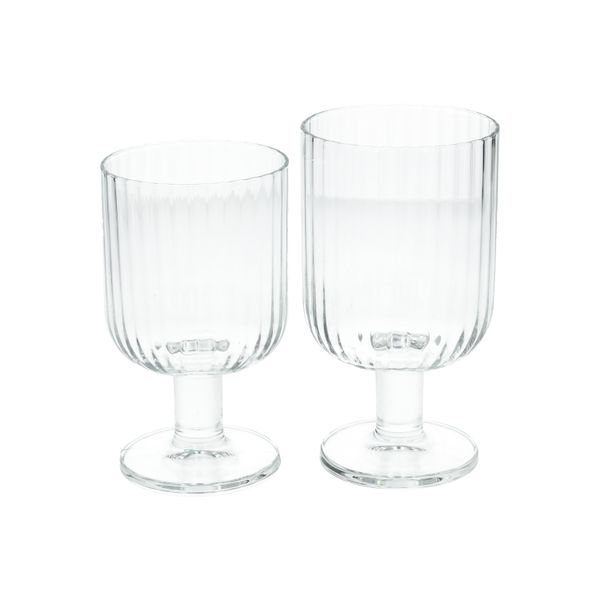 Wijnglas, geribbeld glas, stapelbaar, 270 ml