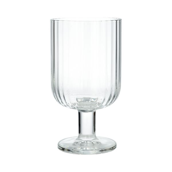Wijnglas, geribbeld glas, stapelbaar, 340 ml