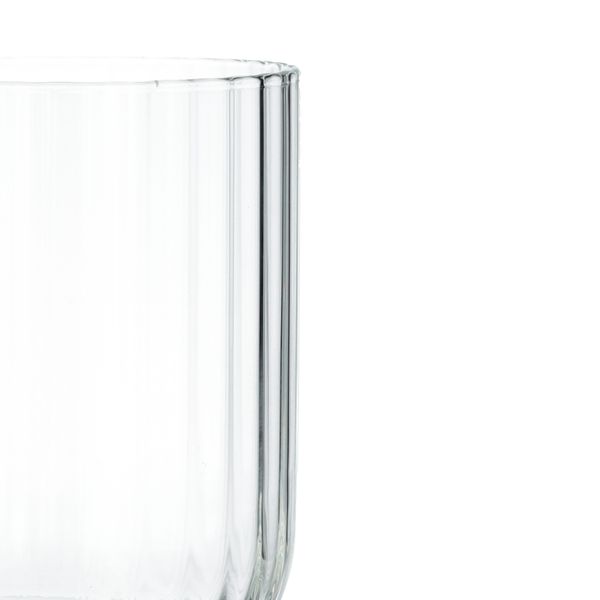 Wijnglas, geribbeld glas, stapelbaar, 340 ml