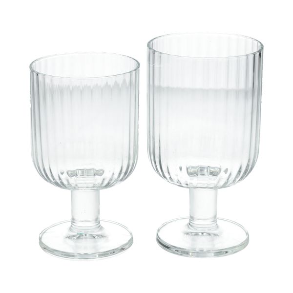 Wijnglas, geribbeld glas, stapelbaar, 340 ml