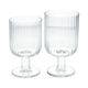 Wijnglas, geribbeld glas, stapelbaar, 340 ml