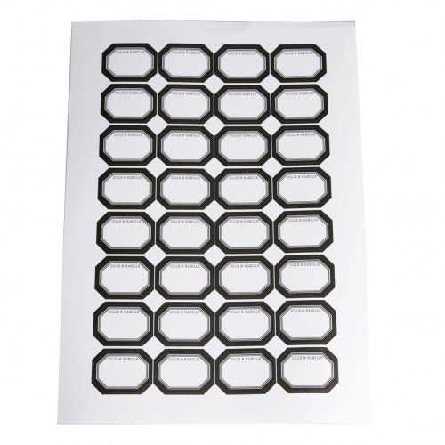Etiketten, zwarte rand, 32 stuks