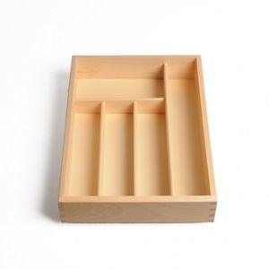 Cutlery tray with 5 compartments, beech, 34 x 24.5 cm