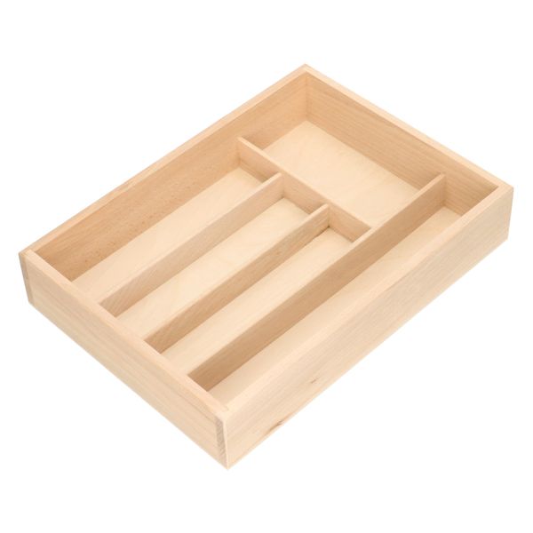 Bestekbak met 5 vakken, beukenhout, 34 x 24,5 cm