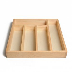 Cutlery tray with 5 compartments, rubberwood, 32.5x 31 cm