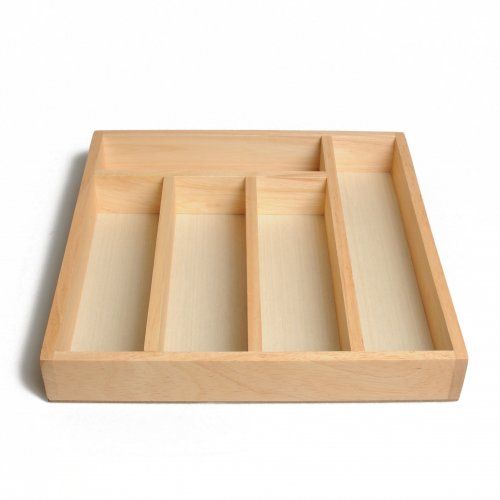 Cutlery tray with 5 compartments, rubberwood, 32.5x 31 cm