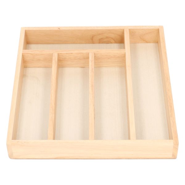 Bestekbak met 5 vakken, rubberhout, 32,5 x 31 cm Bestekbak met 5 vakken, rubberhout, 32,5 x 31 cm