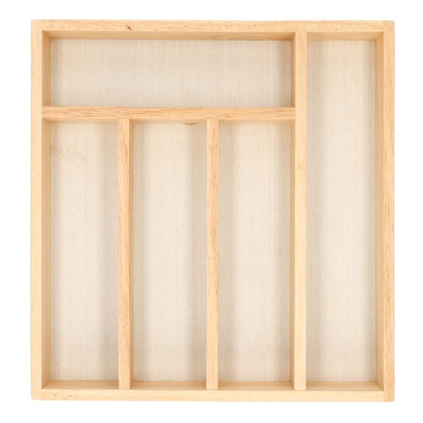 Bestekbak met 5 vakken, rubberhout, 32,5 x 31 cm Bestekbak met 5 vakken, rubberhout, 32,5 x 31 cm