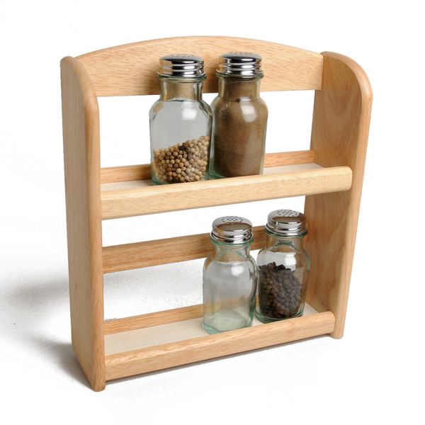 Spice rack for approx. 8 spice jars, rubberwood