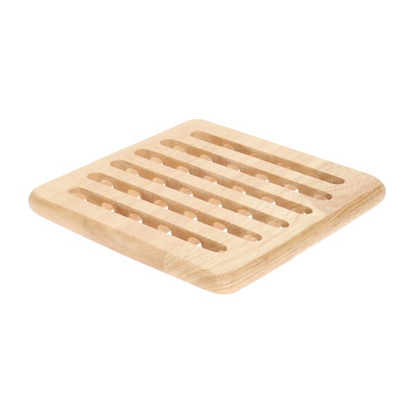 Onderzetter vierkant, rubberhout, 21 x 21 cm