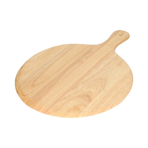 Snij-/pizzaplank, rubberhout,Ø 33 cm