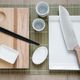 Sushi platter with chopsticks, rubberwood, 25 x 15.5 cm