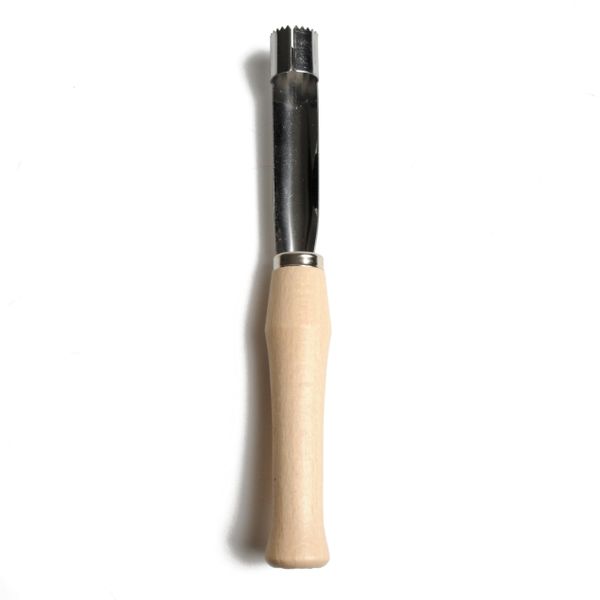 Appelboor, beukenhout en roestvrij staal, 17 cm